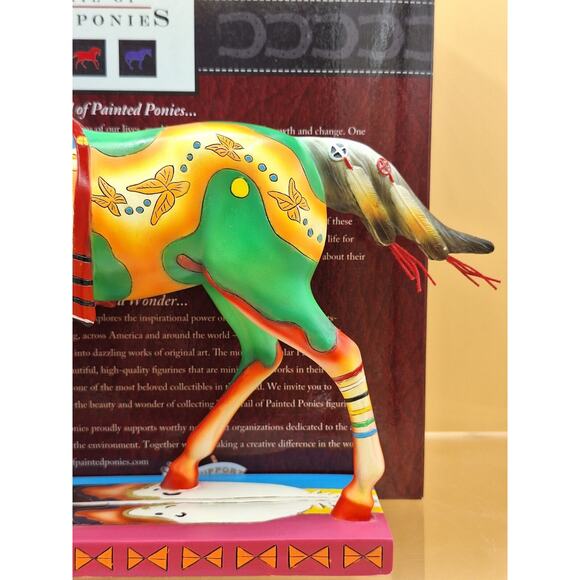 The Trail Of Painted Ponies RITES OF PASSAGE Figurine. Artist: Black Pinto Horse - Picture 6 of 10